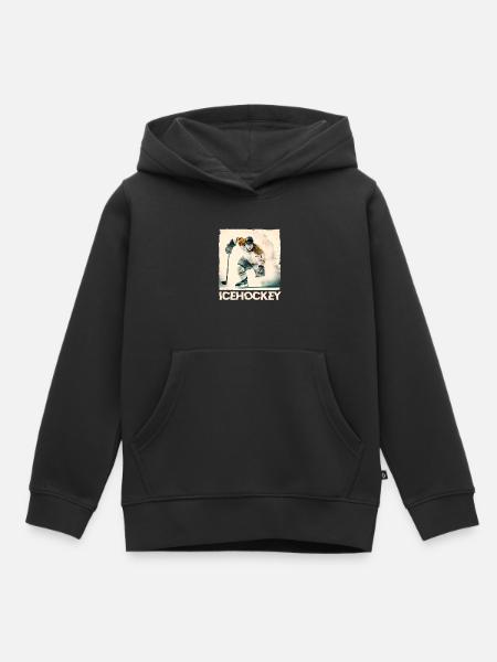 Eishockeyspieler - Kinder Premium Organic Hoodie - Schwarz