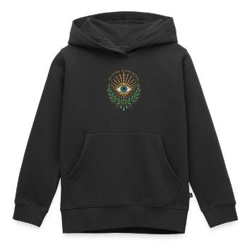 Les yeux d’Horus - Sweat Premium à capuche enfant bio - noir - Devant - AI Model Kid Male (0cm)