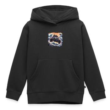 Monster truck - Sweat Premium à capuche enfant bio - noir - Devant - AI Model Kid Male (0cm)