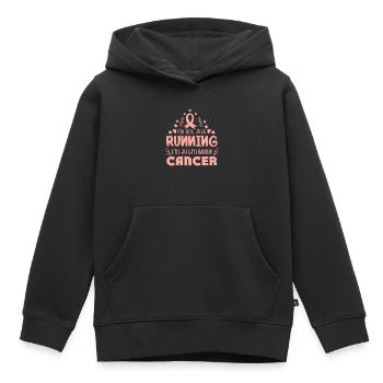 Ich bin dem Brustkrebs davongelaufen - Kinder Premium Organic Hoodie - Schwarz - Vorne - AI Model Kid Male (0cm)