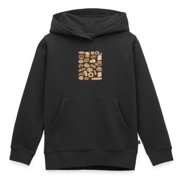 Brot - Kinder Premium Organic Hoodie - Schwarz - Vorne - AI Model Kid Male (0cm)