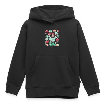 Chine - Sweat Premium à capuche enfant bio - noir - Devant - AI Model Kid Male (0cm)