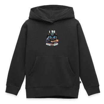 I Do What I Want Cat - Kids Premium Organic Hoodie - black - Front - AI Model Kid Male (0cm)