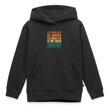 43 Jahre Fünfundvierzigster Geburtstag - Kinder Premium Organic Hoodie - Schwarz - Vorne - AI Model Kid Male (0cm)