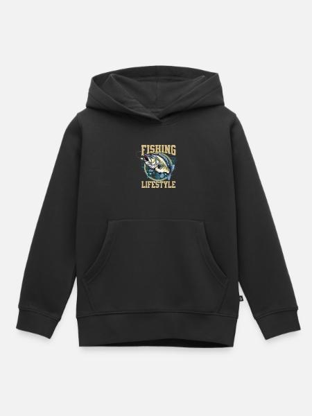 Angeln Lebensstil - Kinder Premium Organic Hoodie - Schwarz