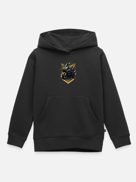 Sportmotorrad-Illustration - Kinder Premium Organic Hoodie - Schwarz