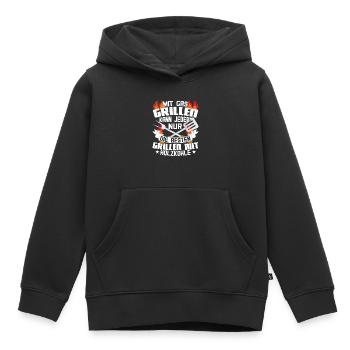 Grillmeister Mit Gas grillen kann jeder - Kinder Premium Organic Hoodie - Schwarz - Vorne - AI Model Kid Male (0cm)
