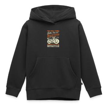 Moto Moto Course Motocycliste - Sweat Premium à capuche enfant bio - noir - Devant - AI Model Kid Male (0cm)