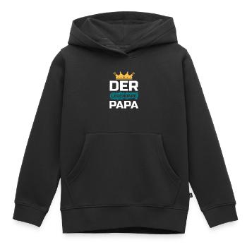 Der legendäre Papa - Kinder Premium Organic Hoodie - Schwarz - Vorne - AI Model Kid Male (0cm)