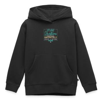 Commentaire ironique d’un collègue sarcastique - Sweat Premium à capuche enfant bio - noir - Devant - AI Model Kid Male (0cm)