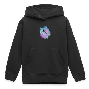 Libellule - coloré - aquarelle - hippie - Sweat Premium à capuche enfant bio - noir - Devant - AI Model Kid Male (0cm)