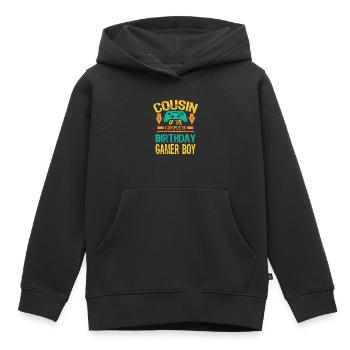 First Second Cousin Of the Birthday Gamer Boy gift - Kids Premium Organic Hoodie - black - Front - AI Model Kid Male (0cm)