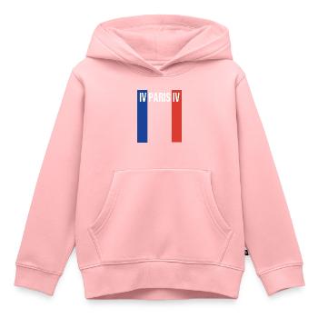 Paris IV Hôtel de Ville Paris - Sweat Premium à capuche enfant bio - rose - Devant - AI Model Kid Female (0cm)