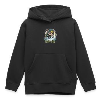 Petite elfe débutante avec cartable Team ABC - Sweat Premium à capuche enfant bio - noir - Devant - AI Model Kid Male (0cm)