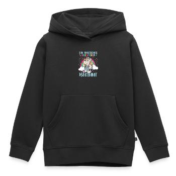 Schulranzen Einhorn Schulanfang Schulkind - Kinder Premium Organic Hoodie - Schwarz - Vorne - AI Model Kid Male (0cm)