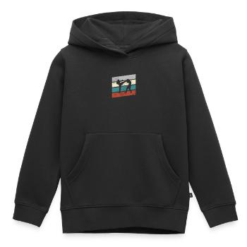 MMA Rétro - Sweat Premium à capuche enfant bio - noir - Devant - AI Model Kid Male (0cm)