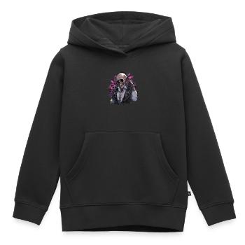 Crâne Crâne Crânes Crâne Squelette - Sweat Premium à capuche enfant bio - noir - Devant - AI Model Kid Male (0cm)