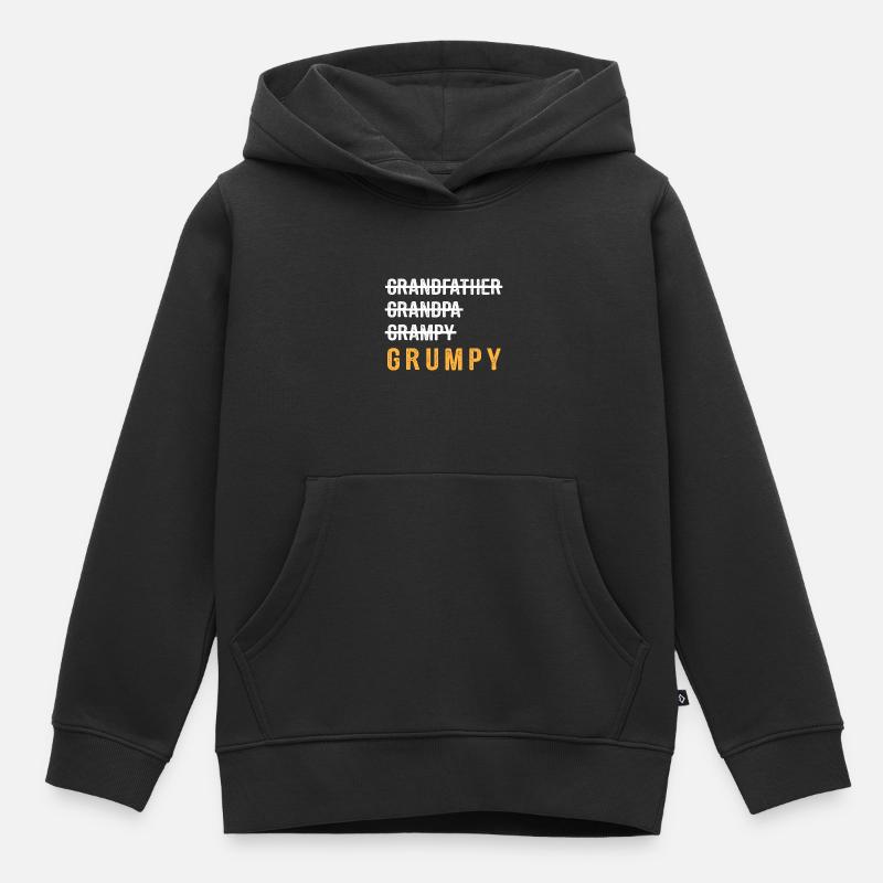 Grand-père Grampy Grumpy Fête des pères - Sweat Premium à capuche enfant bio - noir