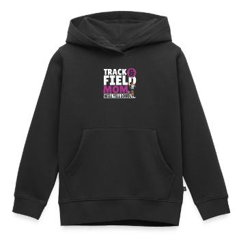 Une maman d’athlétisme criera fort en athlétisme - Sweat Premium à capuche enfant bio - noir - Devant - AI Model Kid Male (0cm)