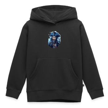 Pirat Totenkopf Jolly Roger Kostüm Geschenk - Kinder Premium Organic Hoodie - Schwarz - Vorne - AI Model Kid Male (0cm)