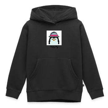 Happy day pingouin - Sweat Premium à capuche enfant bio - noir - Devant - AI Model Kid Male (0cm)