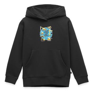 Kinder Geburtstagsshirt 2 Jahre Junge Baustelle - Kinder Premium Organic Hoodie - Schwarz - Vorne - AI Model Kid Male (0cm)