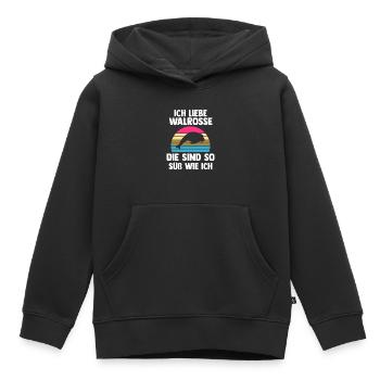 Walross - Kinder Premium Organic Hoodie - Schwarz - Vorne - AI Model Kid Male (0cm)