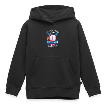 Bienvenue à la collection de cartes de baseball que vous êtes fauché - Sweat Premium à capuche enfant bio - noir - Devant - AI Model Kid Male (0cm)