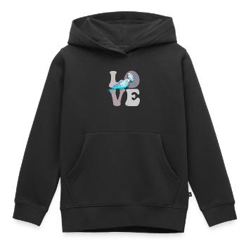Wellensittich Wellensittich Papagei - Kinder Premium Organic Hoodie - Schwarz - Vorne - AI Model Kid Male (0cm)
