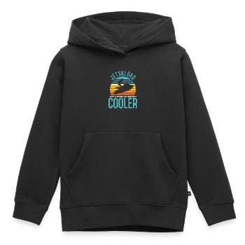 Vintage Retro Jet Ski Dad comme un jetski ordinaire - Sweat Premium à capuche enfant bio - noir - Devant - AI Model Kid Male (0cm)