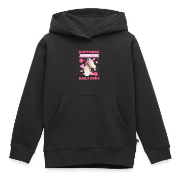 Glück ist, wenn man sich die Nägel machen lässt - Kinder Premium Organic Hoodie - Schwarz - Vorne - AI Model Kid Male (0cm)