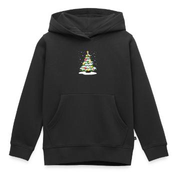 Weihnachtsbaum Kiefer Schnee Winter Urlaub Cool - Kinder Premium Organic Hoodie - Schwarz - Vorne - AI Model Kid Male (0cm)