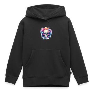 Totenkopf - Kinder Premium Organic Hoodie - Schwarz - Vorne - AI Model Kid Male (0cm)