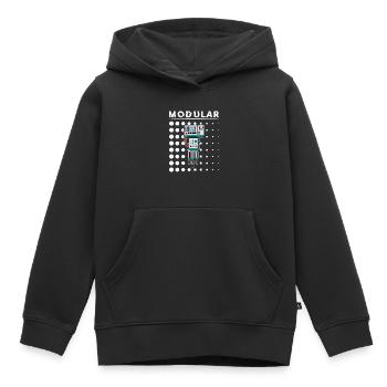Synthesizer Synth Keyboard Elektronische Musiker - Kinder Premium Organic Hoodie - Schwarz - Vorne - AI Model Kid Male (0cm)