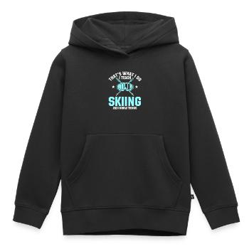 Drôle de dicton moniteur de ski - Sweat Premium à capuche enfant bio - noir - Devant - AI Model Kid Male (0cm)