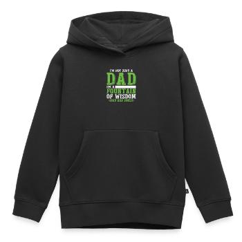 Ich bin nicht nur ein Vater, ich bin eine Quelle der Weisheit - Kinder Premium Organic Hoodie - Schwarz - Vorne - AI Model Kid Male (0cm)