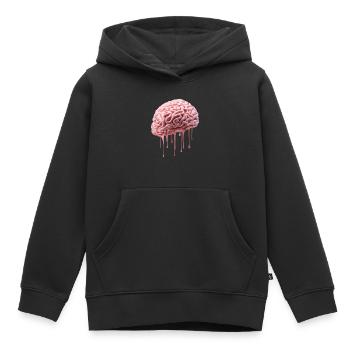 Melting Brain - Kids Premium Organic Hoodie - black - Front - AI Model Kid Male (0cm)