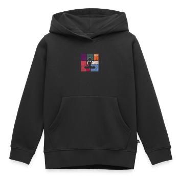 Méditation - Sweat Premium à capuche enfant bio - noir - Devant - AI Model Kid Male (0cm)