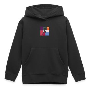 Faire du jogging - Sweat Premium à capuche enfant bio - noir - Devant - AI Model Kid Male (0cm)