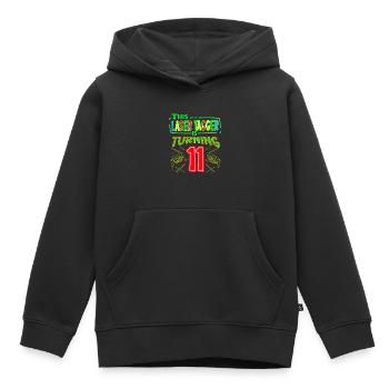This Laser Tagger Is Turning 11 Years Old Laser - Kinder Premium Organic Hoodie - Schwarz - Vorne - AI Model Kid Male (0cm)