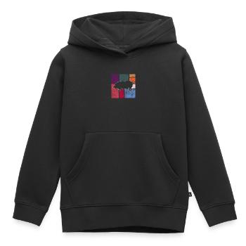 Cochon - Sweat Premium à capuche enfant bio - noir - Devant - AI Model Kid Male (0cm)