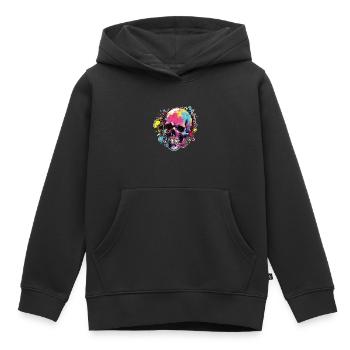Crânes Crâne Crâne Crâne Os du crâne - Sweat Premium à capuche enfant bio - noir - Devant - AI Model Kid Male (0cm)
