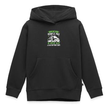 Je Suis Un Poids Lourd - Sweat Premium à capuche enfant bio - noir - Devant - AI Model Kid Male (0cm)