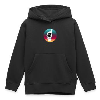 Corsica Insel Frankreich mit Piratenkopf Korsika - Kinder Premium Organic Hoodie - Schwarz - Vorne - AI Model Kid Male (0cm)