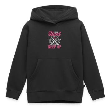 Hirschjagd Liebhaber Geschenkjäger Ich weiß, dass ich gerne jage - Kinder Premium Organic Hoodie - Schwarz - Vorne - AI Model Kid Male (0cm)