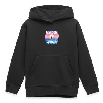 Femme randonneuse Alpenherz Berge Gebirge Wandern Herz - Sweat Premium à capuche enfant bio - noir - Devant - AI Model Kid Male (0cm)