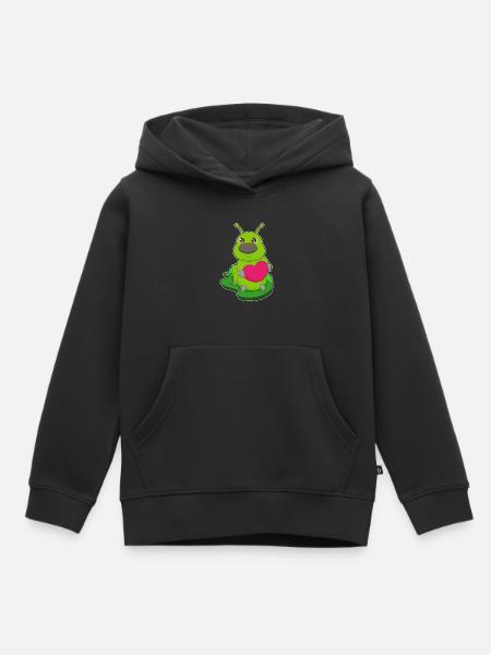 Raupe Herz - Kinder Premium Organic Hoodie - Schwarz
