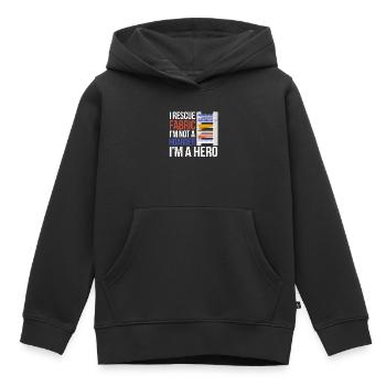 I Rescue Fabric Sewing Sewer Sewist Tailor - Kids Premium Organic Hoodie - black - Front - AI Model Kid Male (0cm)