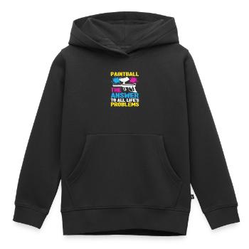 Paintball La réponse à tous les problèmes de la vie - Sweat Premium à capuche enfant bio - noir - Devant - AI Model Kid Male (0cm)