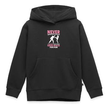 Krav Maga Kampfkunst - Kinder Premium Organic Hoodie - Schwarz - Vorne - AI Model Kid Male (0cm)